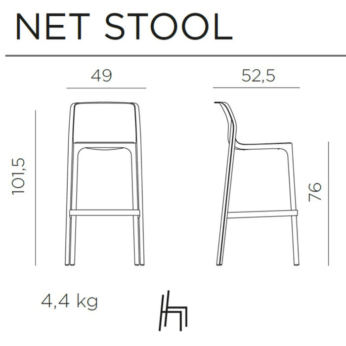 Nardi Nardi net bar stool anthracite grey