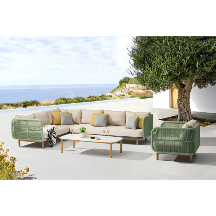 Hamilton Bay Outdoor Hamilton Bay HUG loungeset +Chair Palm green-Champagne  310*220*90*h75cm