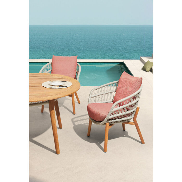 Higold Higold Vasca dining Chair White rope - Lobster red fabric