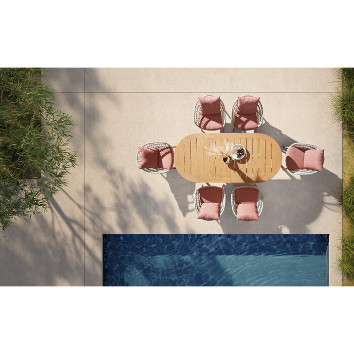 Higold Higold Vasca dining Chair White rope - Lobster red fabric