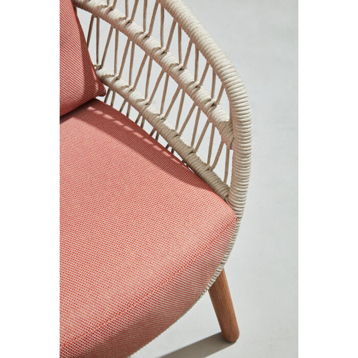Higold Higold Vasca dining Chair White rope - Lobster red fabric