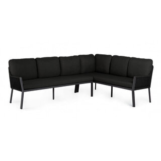 Tierra Outdoor Tierra Outdoor Liv Lounge Dining Set Right grey frame - BLACK rope and cushions - TO-5172