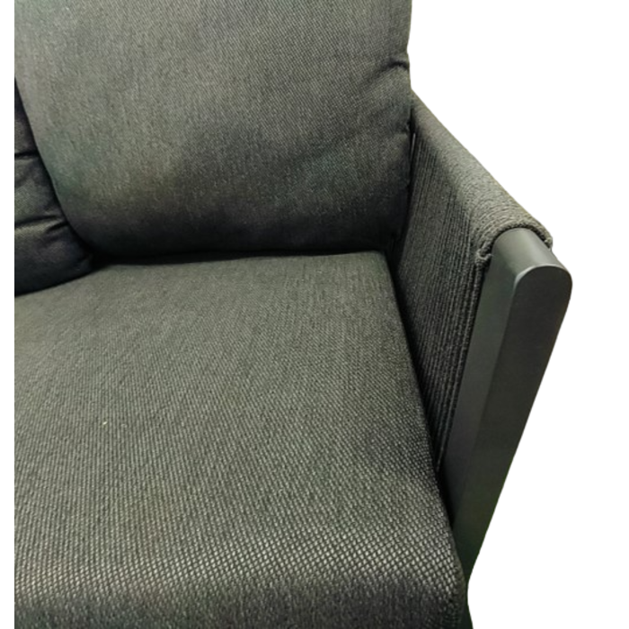 Tierra Outdoor Tierra Outdoor Liv Lounge Dining Set Right grey frame - BLACK rope and cushions - TO-5172