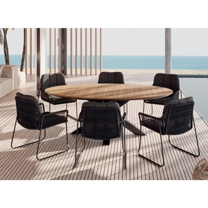 Tierra Outdoor Tierra Outdoor Rivera Dining Stapelstoel Charcoal - Zwart - TO-5016