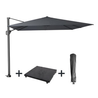 Platinum Platinum Challenger T1 3x3 free arm parasol SET - 3x3m square - 90KG GRANITE BASE ON WHEELS AND A COVER