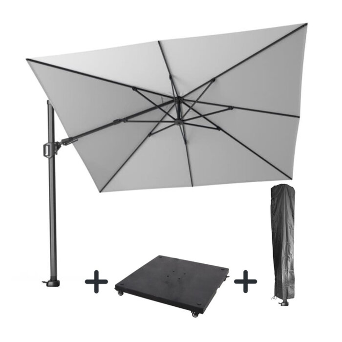 Platinum Platinum Challenger T2 zweefparasol SET - 300x300 - met 90KG VOET OP WIELEN en AFDEKHOES -