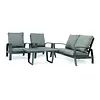 Tierra Outdoor Valencia Set 4-piece Lounge Bench 2-Seater Charcoal