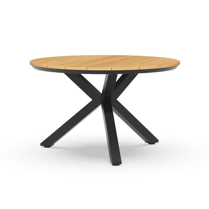 Tierra Outdoor Tierra Outdoor  5-delig tuinset met 4 Liv armstoelen Charcoal grijs  en tafel Orbital teak 120cm