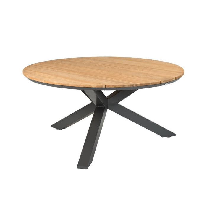 Tierra Outdoor Tierra Outdoor  5-delig tuinset met 4 Liv armstoelen Charcoal grijs  en tafel Orbital teak 120cm