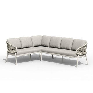 Tierra Outdoor Tierra Outdoor Natal Lounge Dining Set Left Creme Wit - Dove kussens - TO-5580