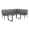 Tierra Outdoor LIV LOUNGE DINING SET CHARCOAL, RIGHT 3-pieces, With table HPL FOREST