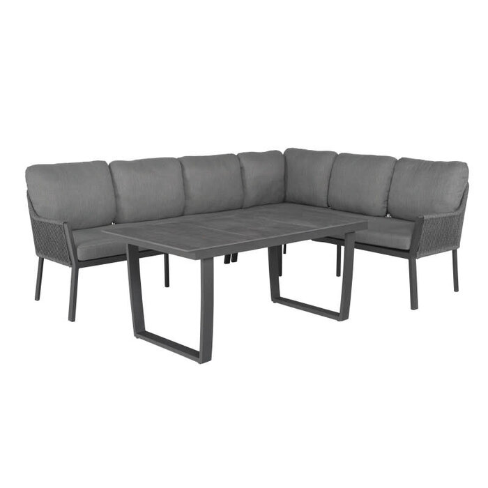 Tierra Outdoor Tierra Outdoor LIV LOUNGE DINING SET CHARCOAL, RIGHT 3-pieces, With table HPL FOREST