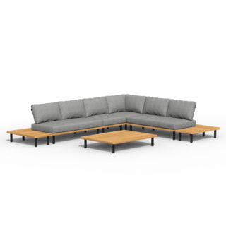 Tierra Outdoor Tierra Outdoor Kytsu Teak 6-delig Lounge Set Grey - Ash Grey kussens - TO-5522