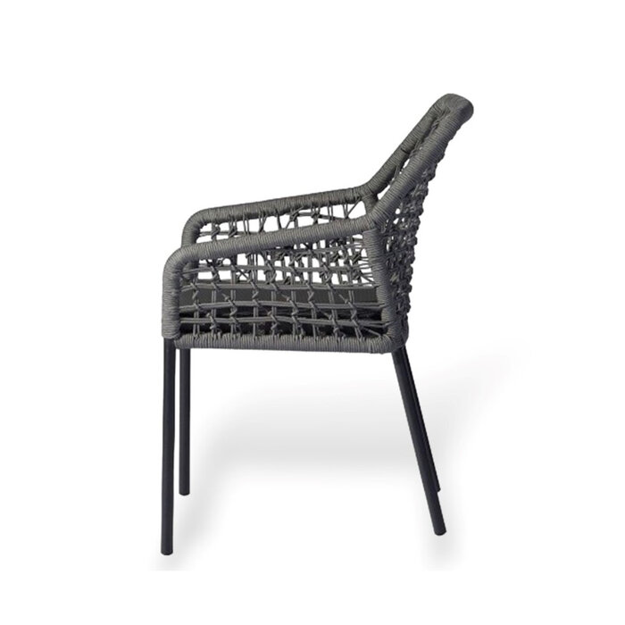Kettler Kettler SPEZIA stapelfauteuil grey alu - GRIJS ROPE +kussen