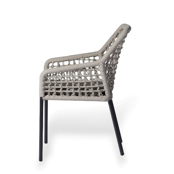 Kettler Kettler SPEZIA stackable armchair greu alu - NATURAL ROPE +cushion