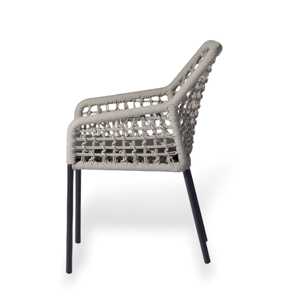 Kettler Kettler SPEZIA stackable armchair greu alu - NATURAL ROPE +cushion