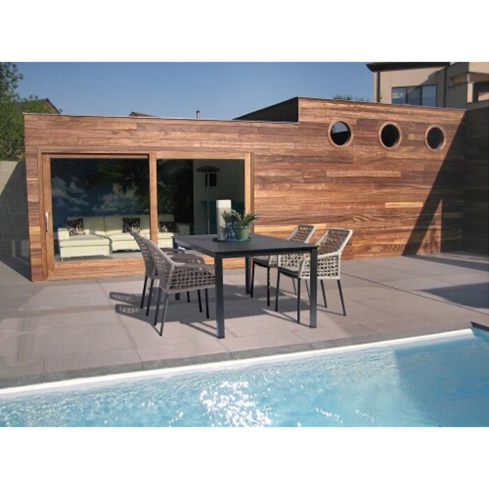 Kettler Kettler SPEZIA stackable armchair greu alu - NATURAL ROPE +cushion