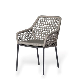 Kettler Kettler SPEZIA stackable armchair greu alu - NATURAL ROPE +cushion