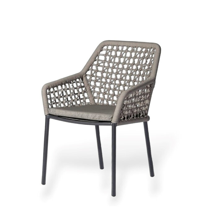 Kettler Kettler SPEZIA stackable aarmchair greu alu - NATURAL ROPE +cushion