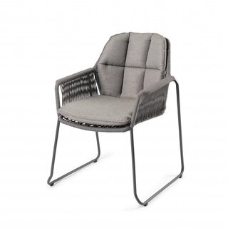 Tierra Outdoor Tierra Outdoor Rivera Dining Stackable Chair Grey - Charcoal Gray cushions - TO-6739