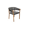 Traditional Teak Marcella dining stacking chair teak inclusief kussen ash grey