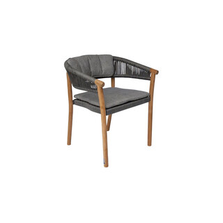 Traditional Teak Traditional Teak Marcella dining stacking chair teak including cushion ash gray