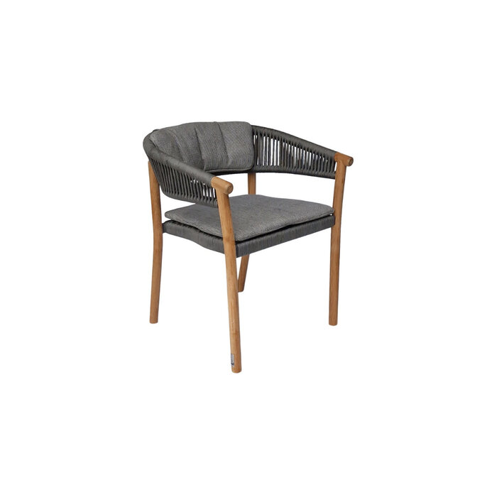 Traditional Teak Traditional Teak Marcella dining stacking chair teak including cushion ash gray