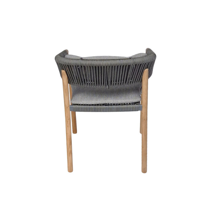 Traditional Teak Traditional Teak Marcella dining stacking chair teak including cushion ash gray