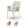 Tierra Outdoor Liv Dining Chair inclusive cushions, white frame,