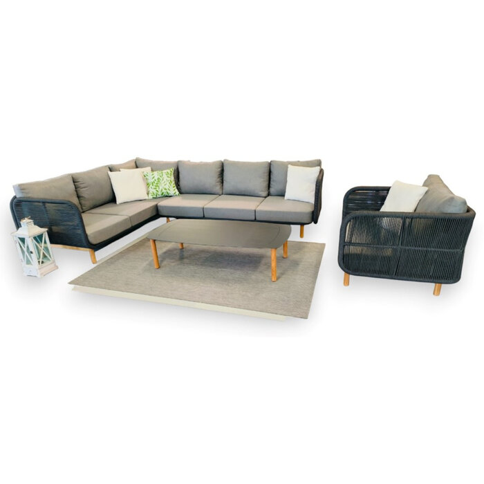 Hamilton Bay Outdoor Hamilton Bay HUG loungeset +Chair Charcoal Grey  310*220*90*h75cm