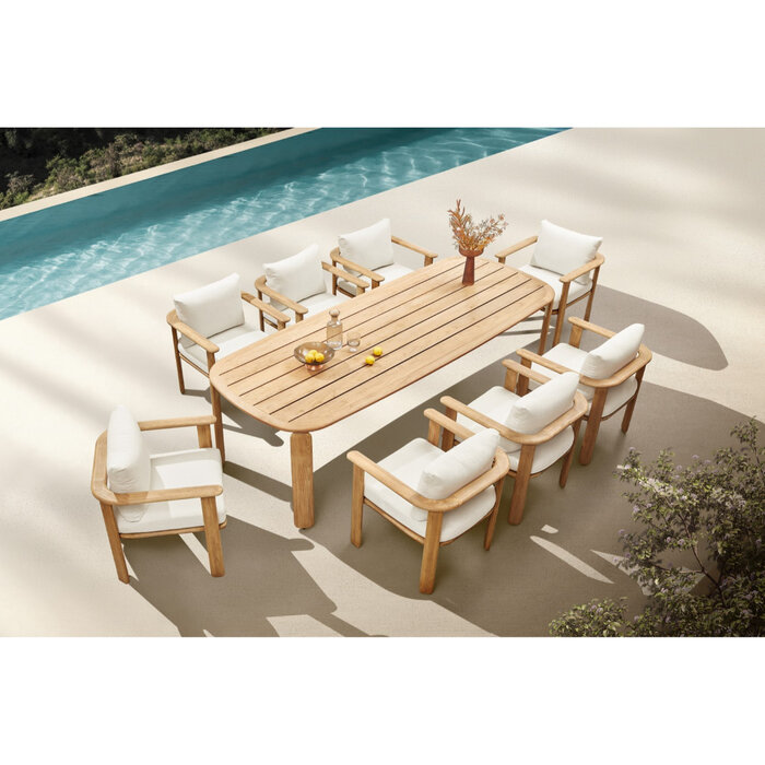 Higold Higold Pallisad 7dlg. dining set honey brown teak -charcoal gray fabric