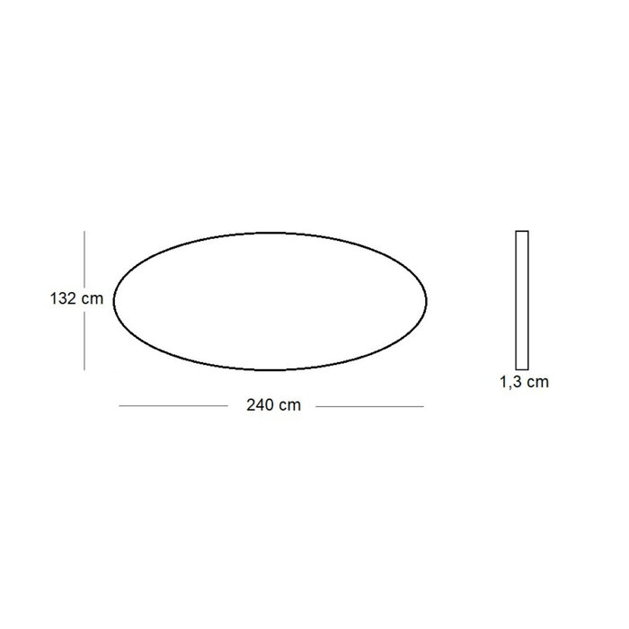 Kettler KETTLER diningtafel OVAAL 240x132cm HPL Jura, Edge poot antraciet