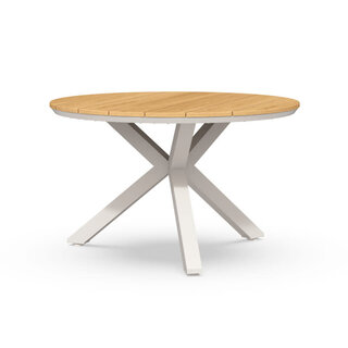 Tierra Outdoor Tierra Outdoor Orbital Dining Table 120cm round TEAK - WHITE frame