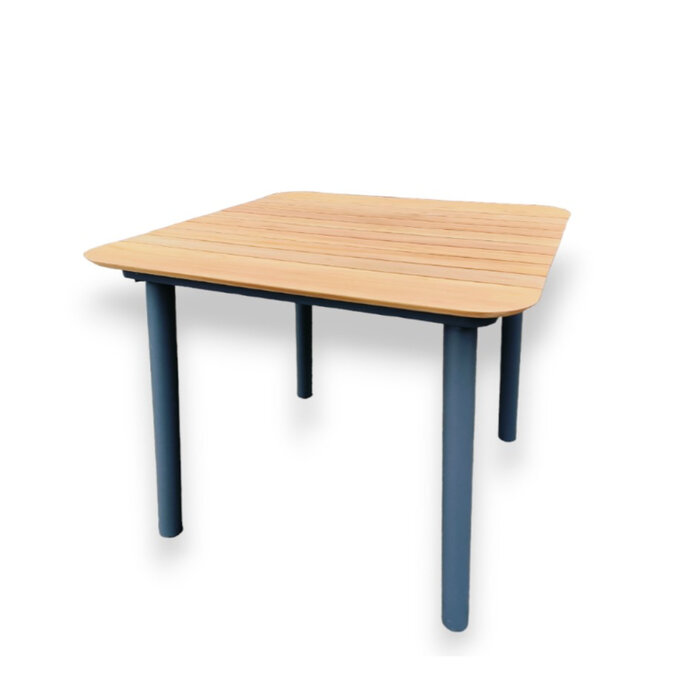 Hamilton Bay Outdoor 5-delig tuinset LIV antraciet en MIKA tafel antraciet + teak 90x90cm