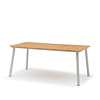 Hamilton Bay Mika dining table 182x92cm, Natural teak top w. frame WHITE