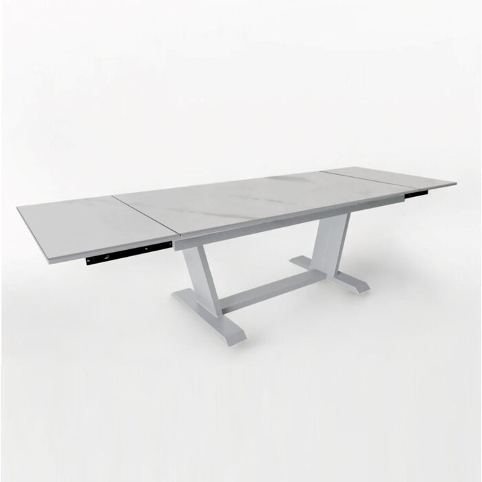 Proloisirs AMBER extension table 180/230/280 CM WHITE - CALACATTA CERAMIC TOP