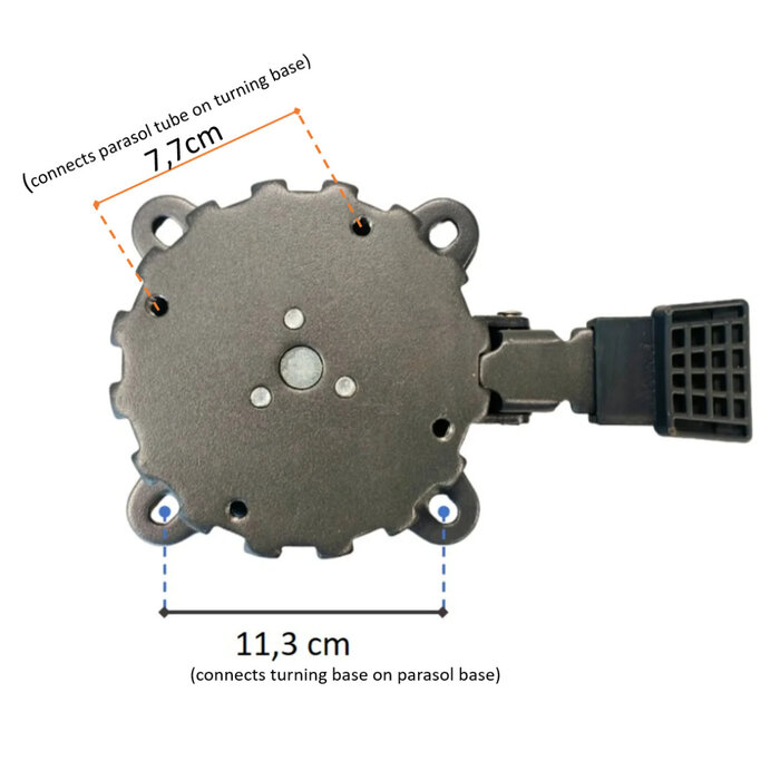 Hamilton Bay Outdoor Platinum turning base draaivoet v. Challenger / solarflex / Voyager / Falcon
