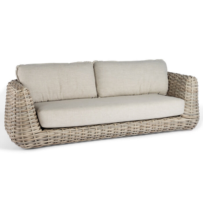 Tierra Outdoor Tierra Outdoor WAKKANDA SOFA set 4-delig Kubo wicker/ crême white kussens +teak top