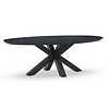 Tierra Outdoor  OBLONG Dining Table OVAL large 220x130 cm - Grey frame - Graphite HPL top - TO-5328