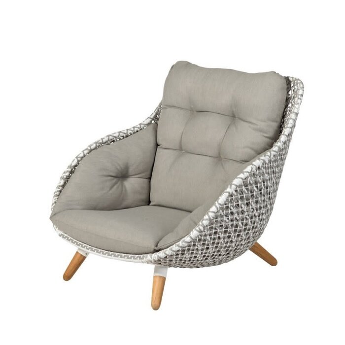 Tierra Outdoor Tierra Outdoor King Lounge Chair White/Taupe -Charcoal cushions - TO-6175
