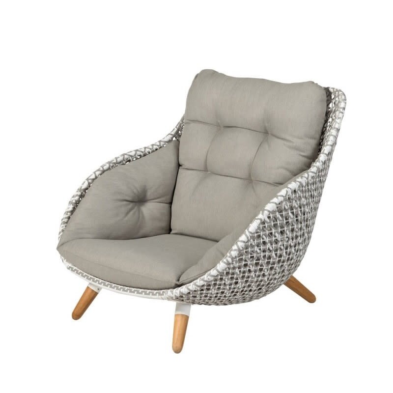 Tierra Outdoor Tierra Outdoor King Lounge Chair White/Taupe -Charcoal cushions - TO-6175