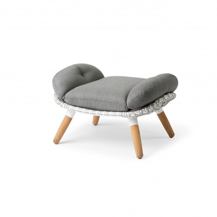 Tierra Outdoor Tierra Outdoor King Footstool White/Taupe -Charcoal cushions - TO-5180