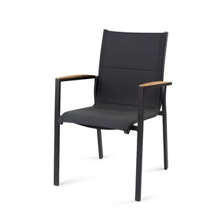 Tierra Outdoor Tierra Outdoor Foxx Stackable Chair Charcoal Gray - Teak - TO-6103