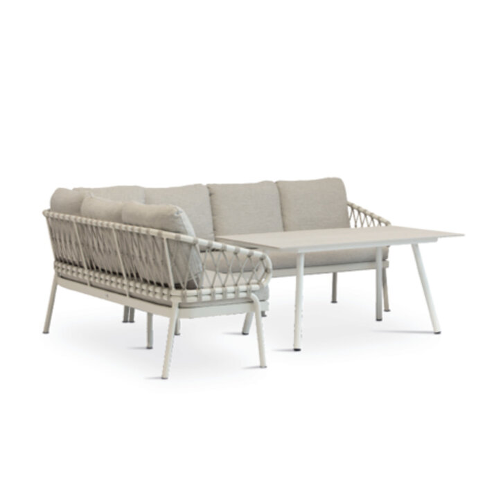 Tierra Outdoor Tierra Outdoor NATAL lounge dining table Dekton Marmorio, Creme White Frame 150*80*h66 , art.TO-5663