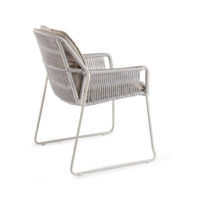 Tierra Outdoor Tierra Outdoor Rivera Dining Stackable Chair Creme White - Dove cushions - TO-5558