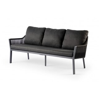 Tierra Outdoor Tierra Outdoor Liv Lounge Dining 3-Seater Grey - Zwarte kussens - TO-7004