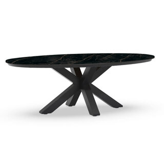 Tierra Outdoor Tierra Outdoor Oblong Dining Table 220x130cm Grey -Black Marble Trespa HPL - TO-5330
