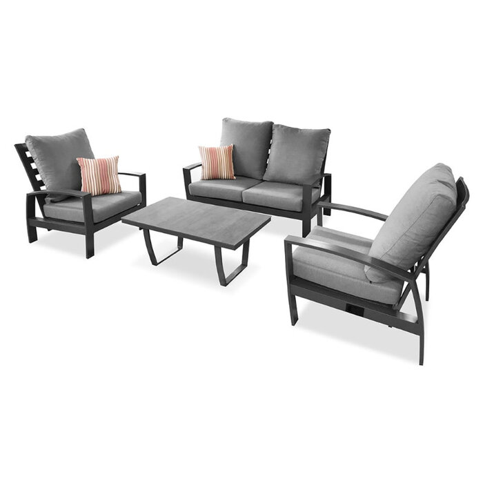 Tierra Outdoor Tierra Outdoor Valencia Lounge Chair Grey -Charcoal Grey cushions - TO-6017