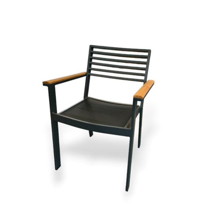 Higold Higold York dining ARMchair ALU-ALU BACKREST-charcoal-zwart