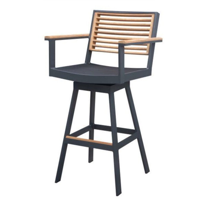 Higold Higold York  Bar chair Swivel charcoal grey - black sling